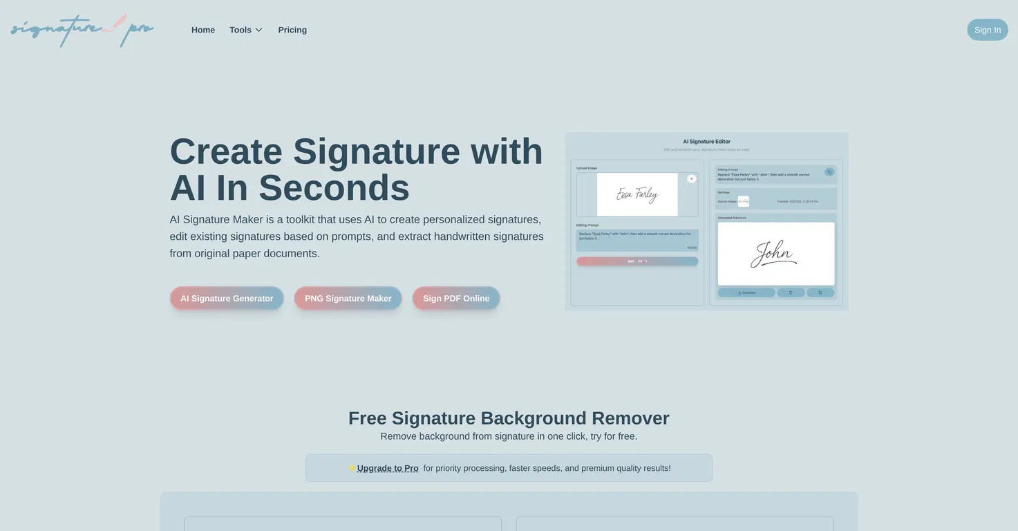 AI Signature Generator Pro screenshot
