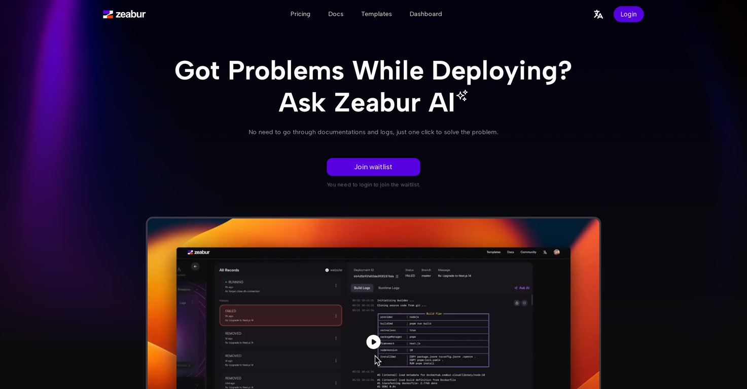 Zeabur AI screenshot