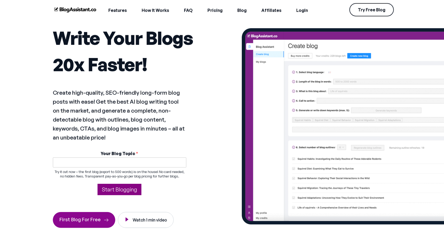 Blog Assistant screenshot