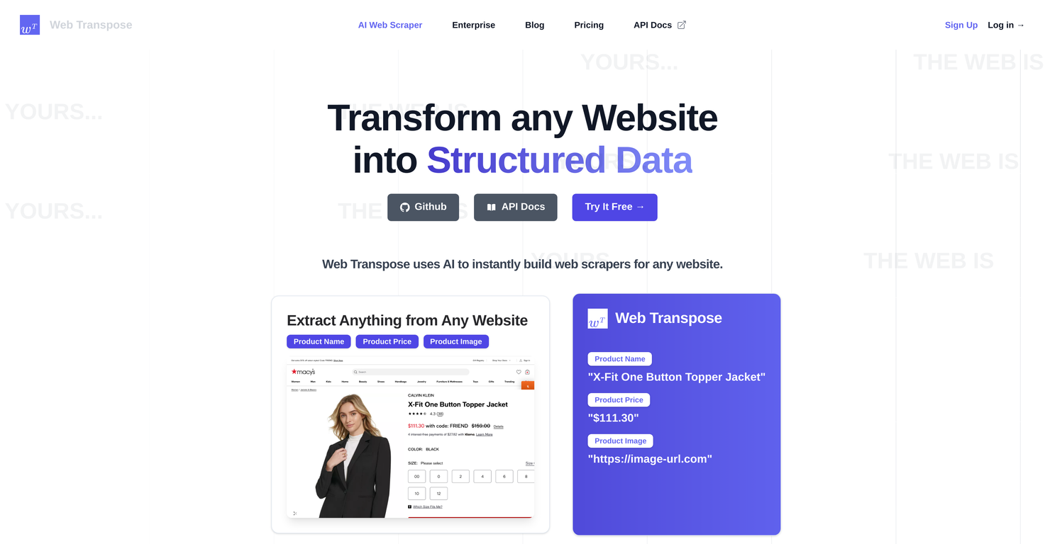 Web Transpose screenshot