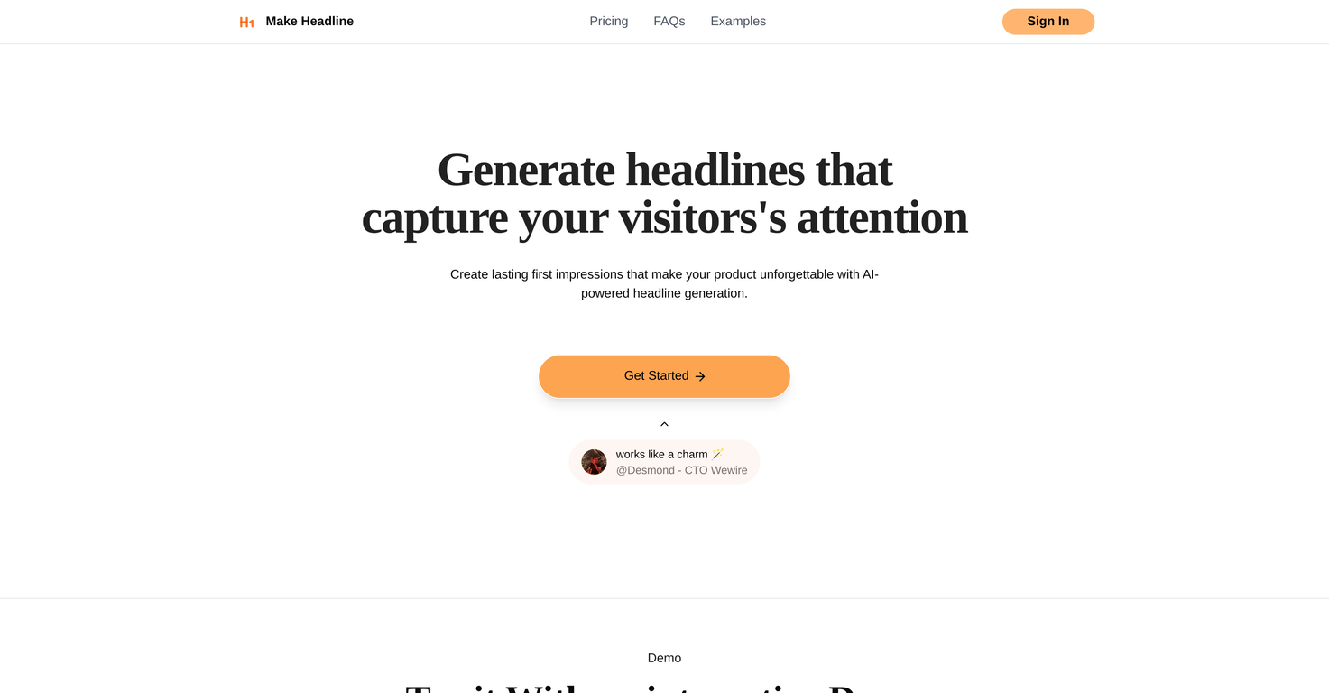 Make Headline screenshot