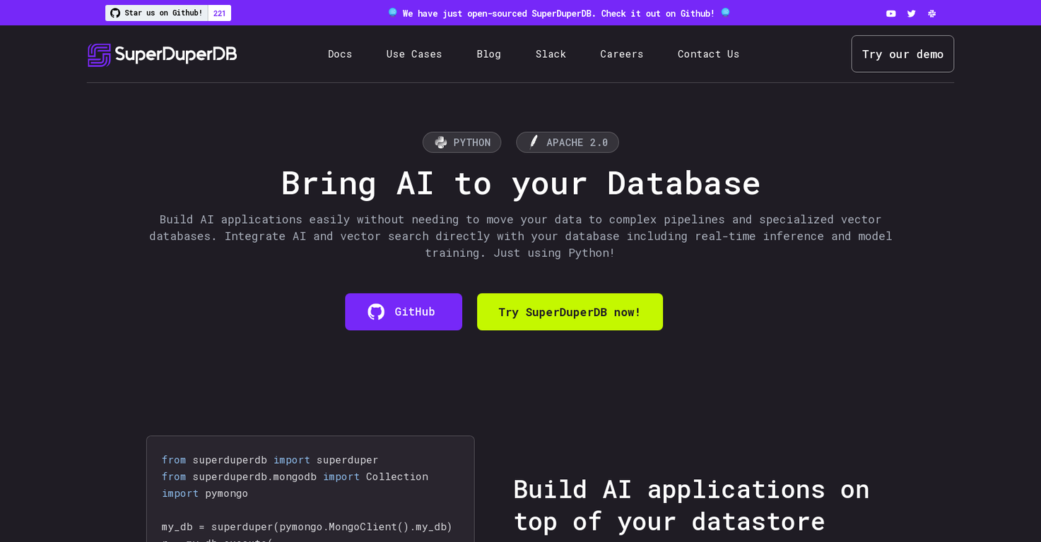 SuperDuperDB screenshot