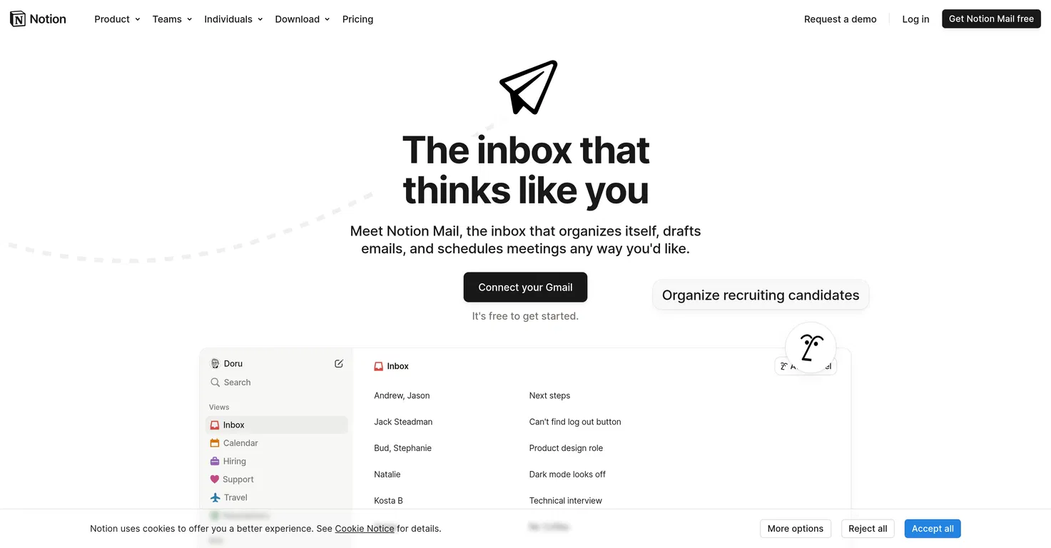 Notion Mail screenshot