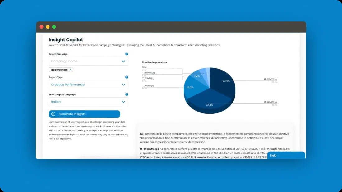 adpersonam Self Serve DSP screenshot