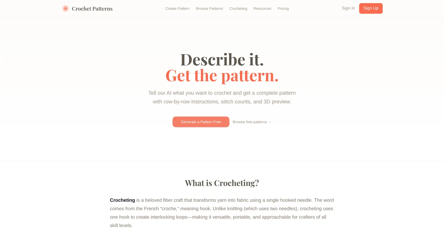Crochets.site screenshot
