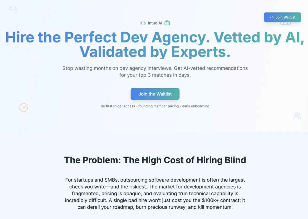 Intuo – Hire the perfect software dev agency screenshot