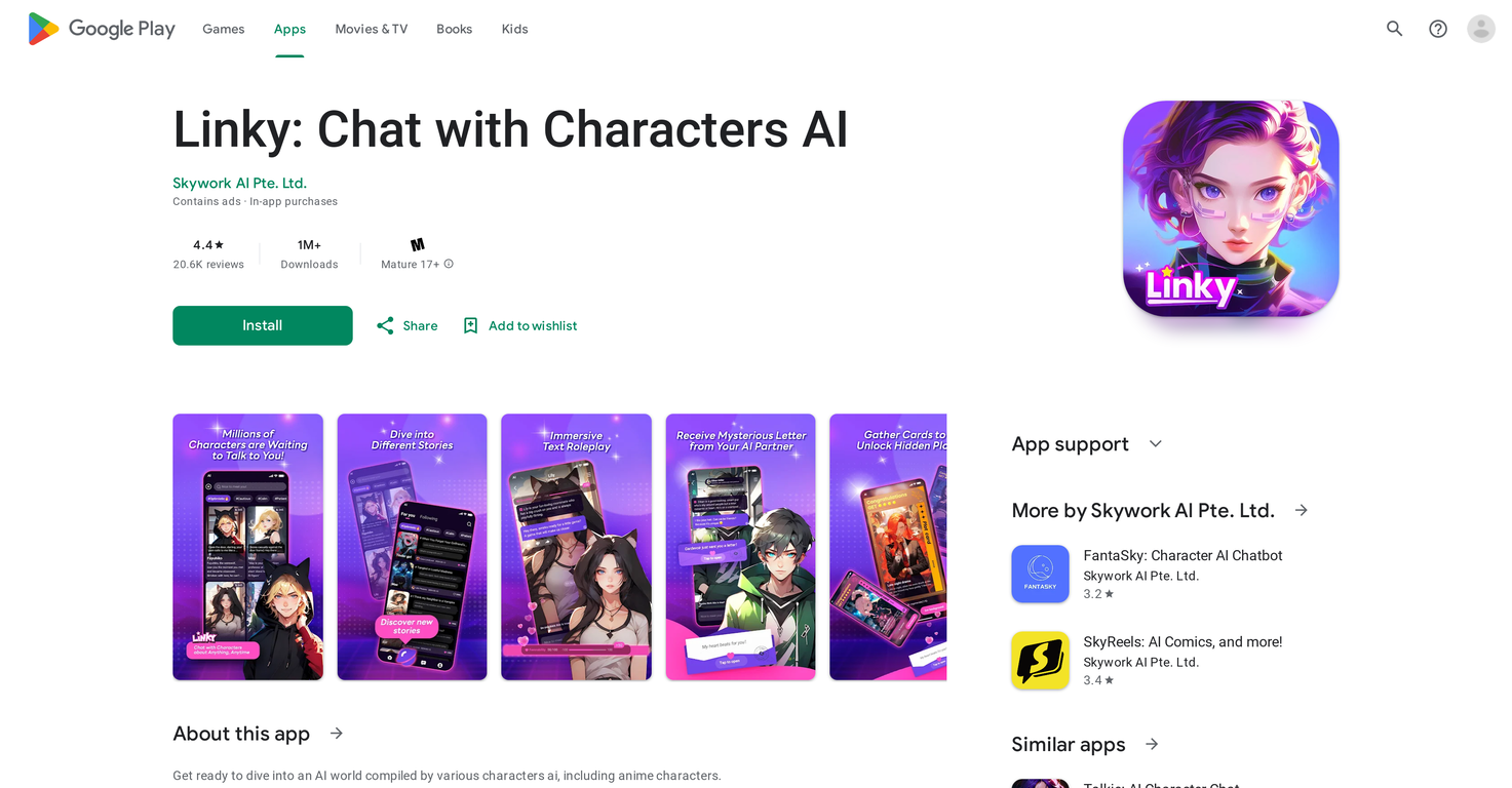 Linky screenshot
