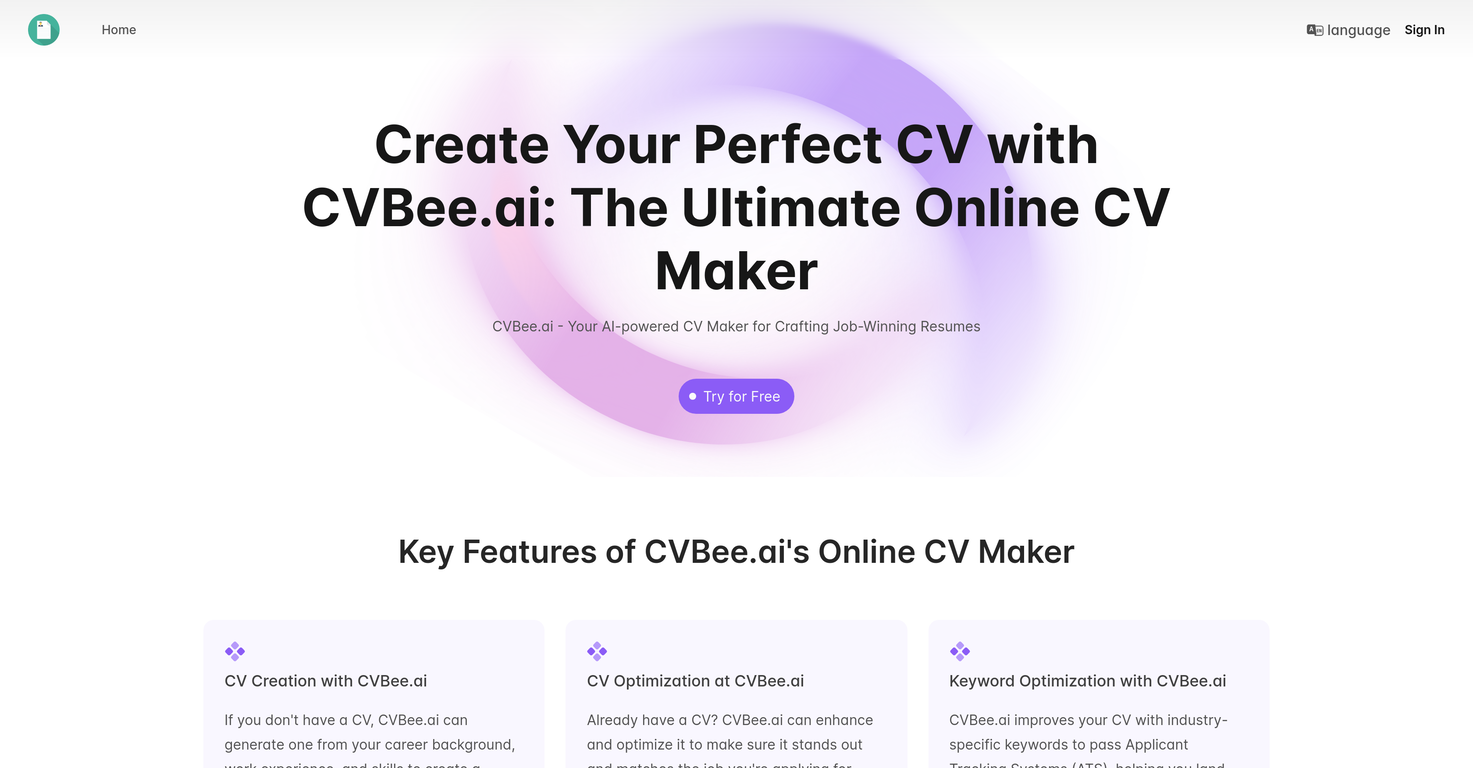 CVBee.ai screenshot