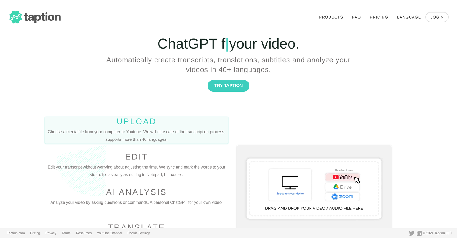 Taption screenshot