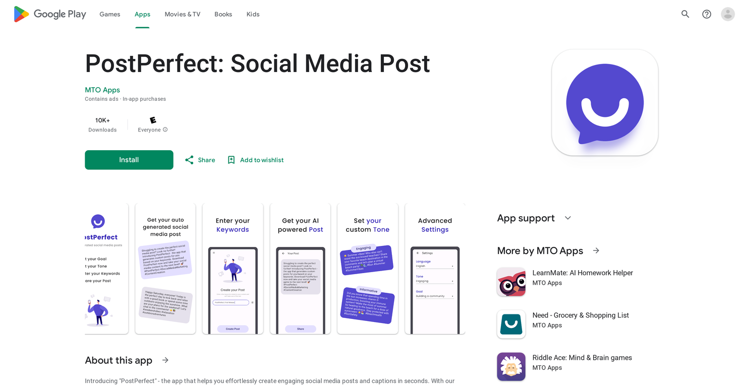 PostPerfect screenshot