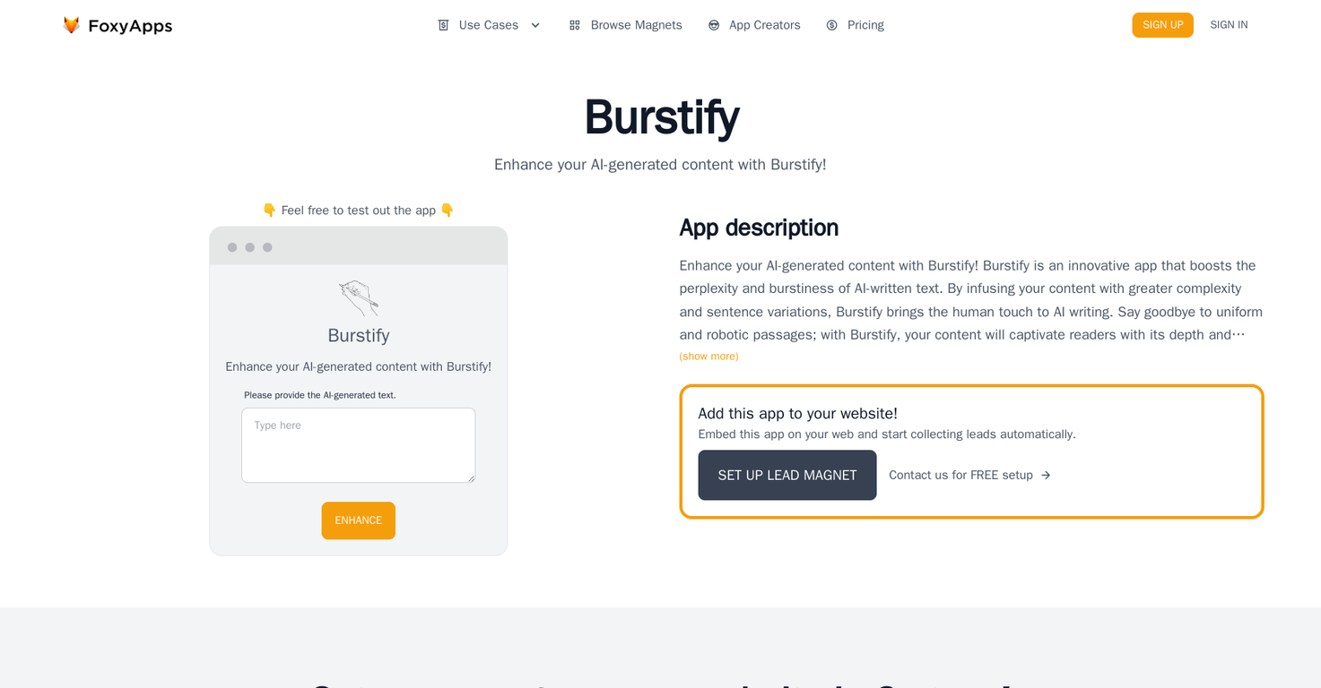 Burstify screenshot