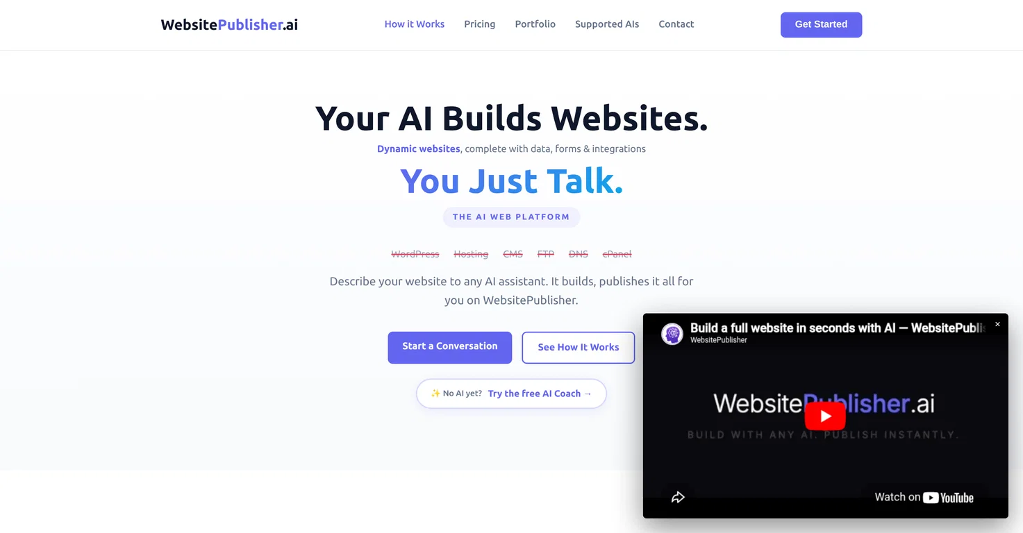 WebsitePublisher AI screenshot