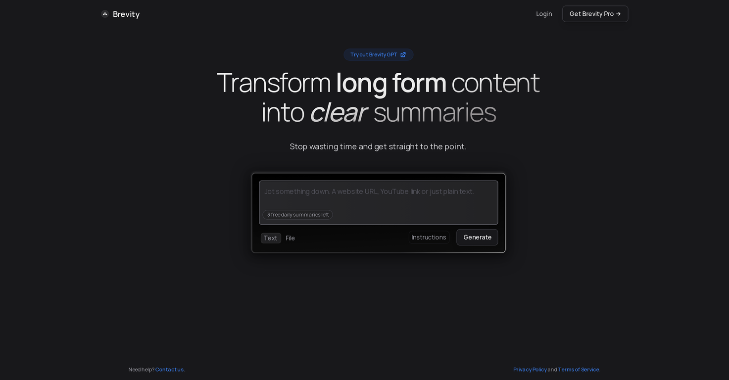Brevity screenshot