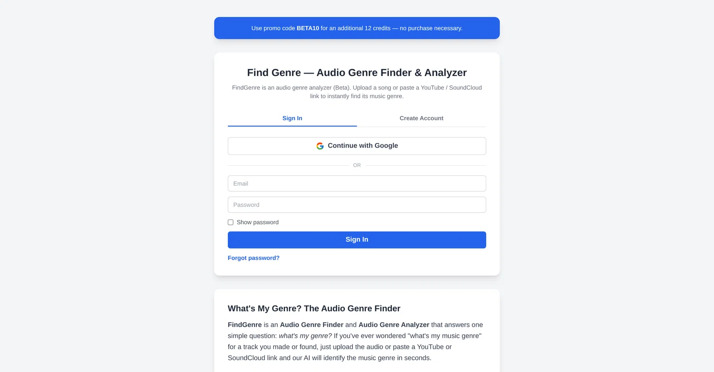 Find Genre screenshot