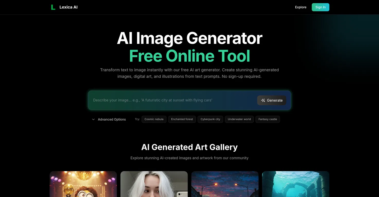 Lexica AI.net screenshot