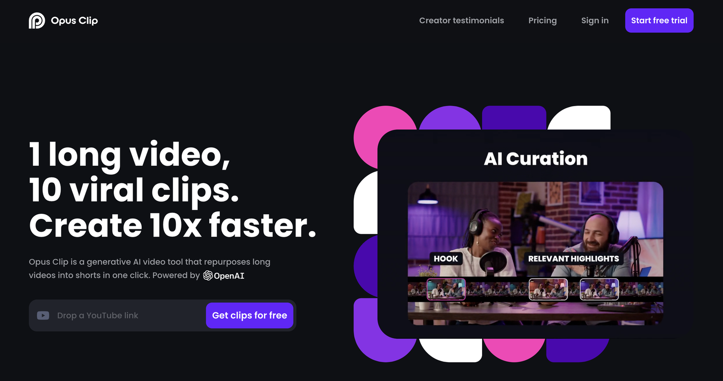 Opus Clip screenshot