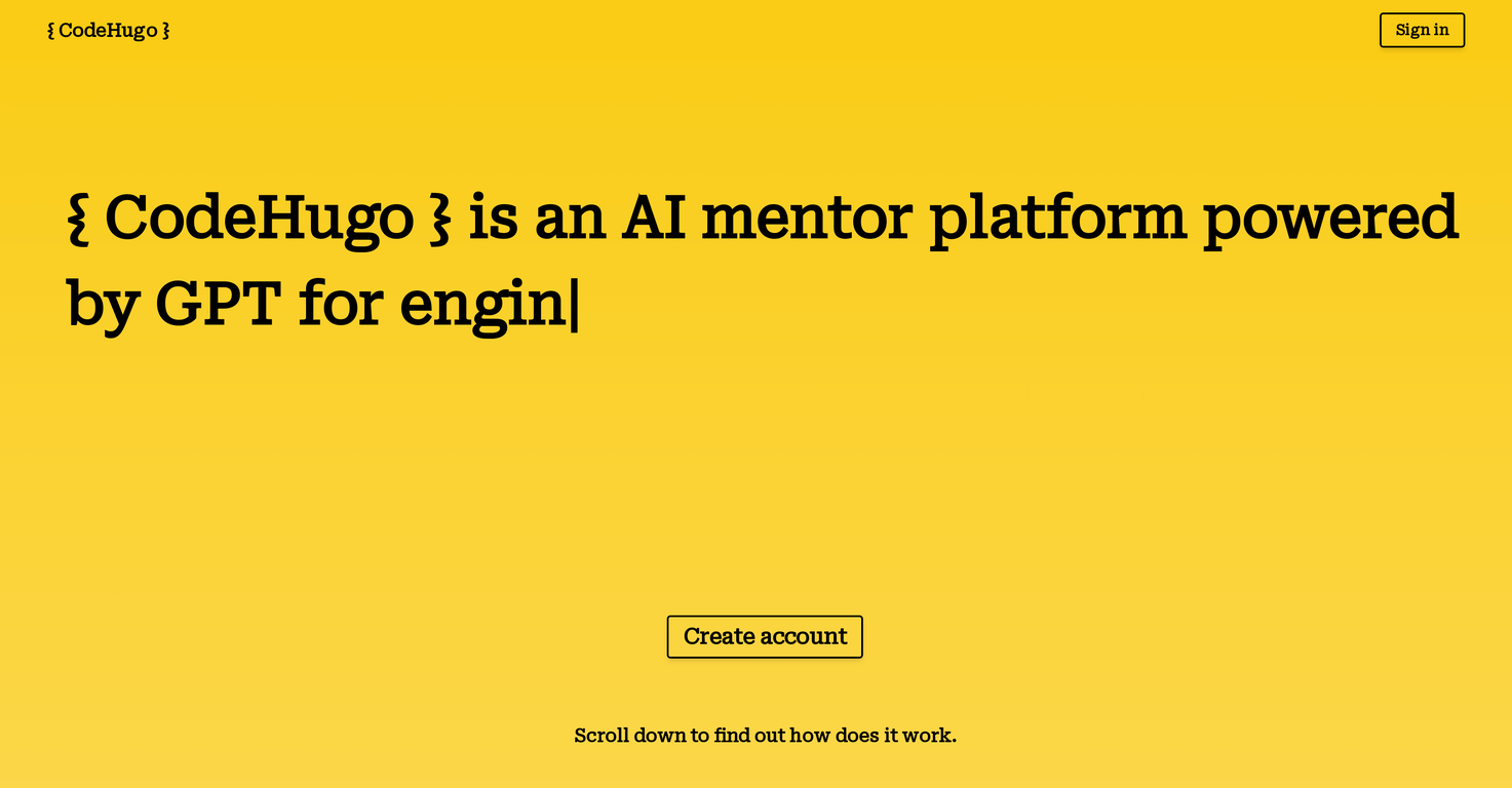 CodeHugo screenshot