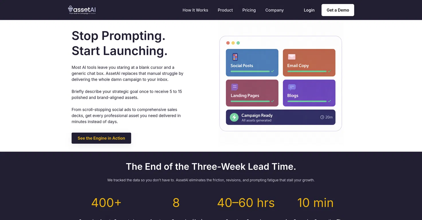 AssetAI Marketing Engine screenshot