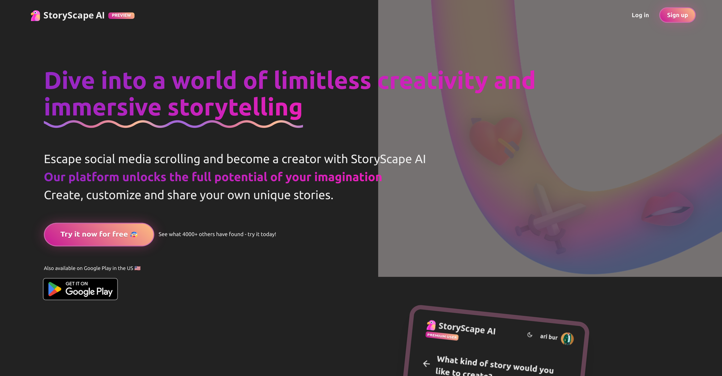 StoryScape screenshot