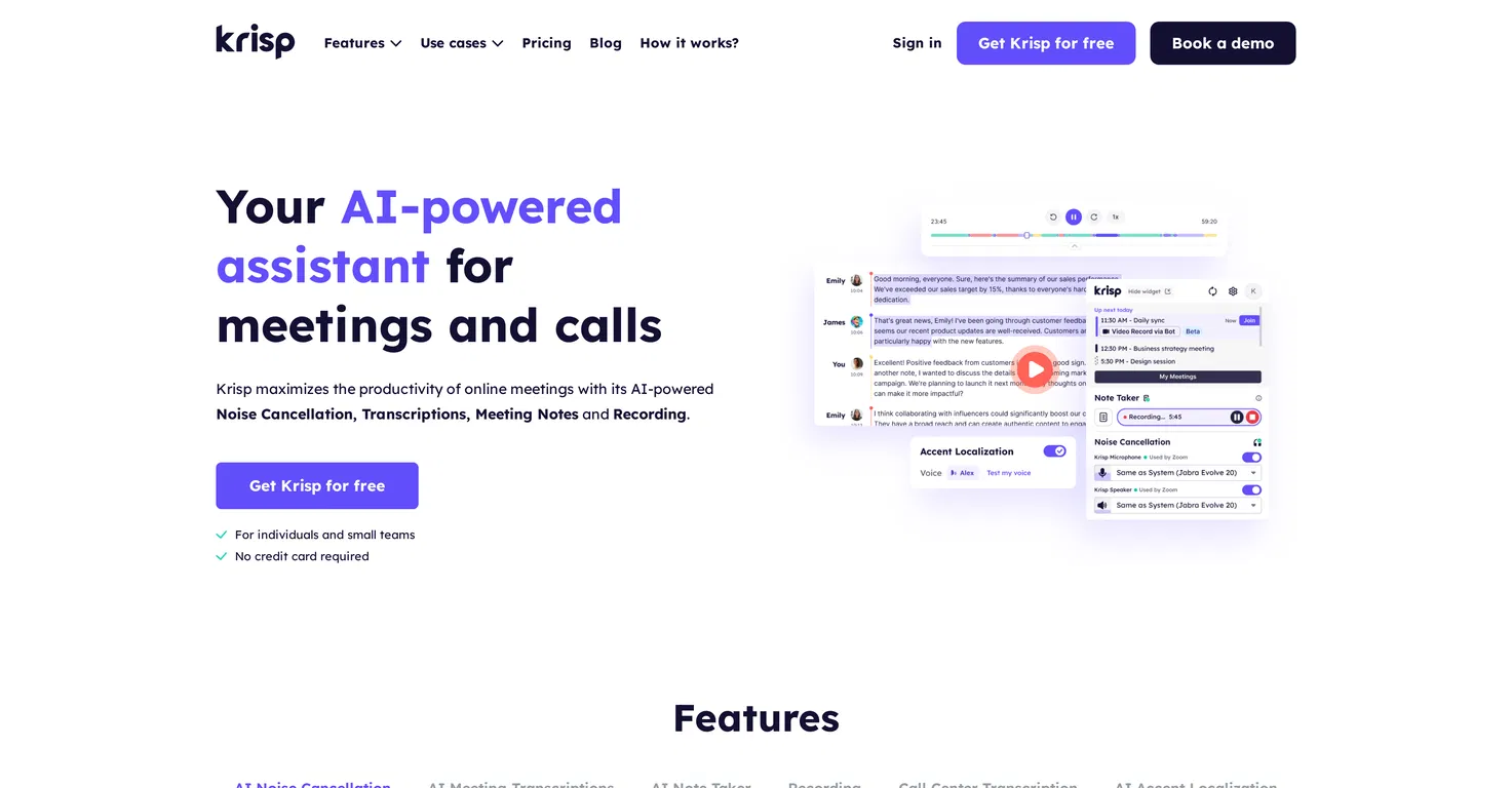 Krisp screenshot