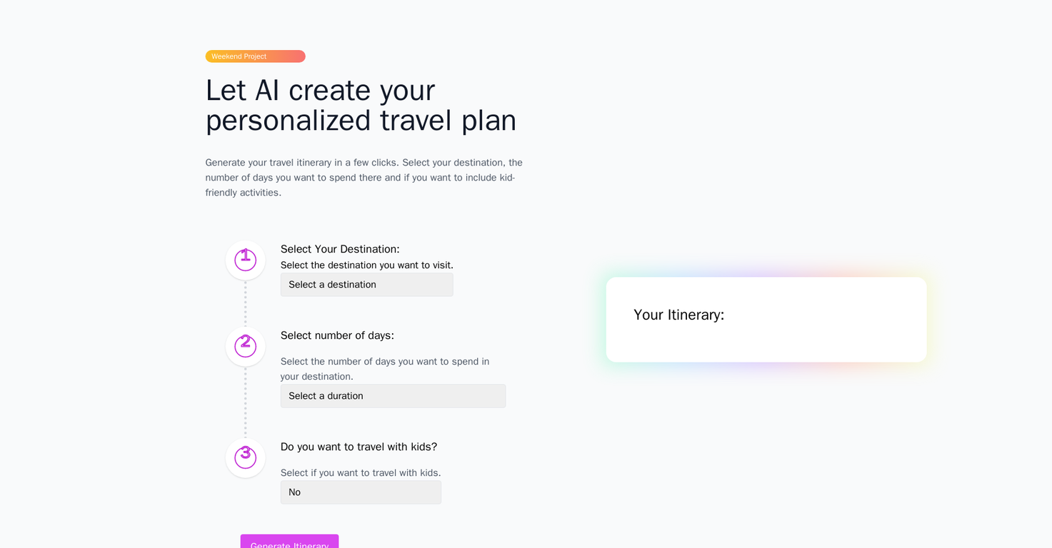 Travelplan screenshot