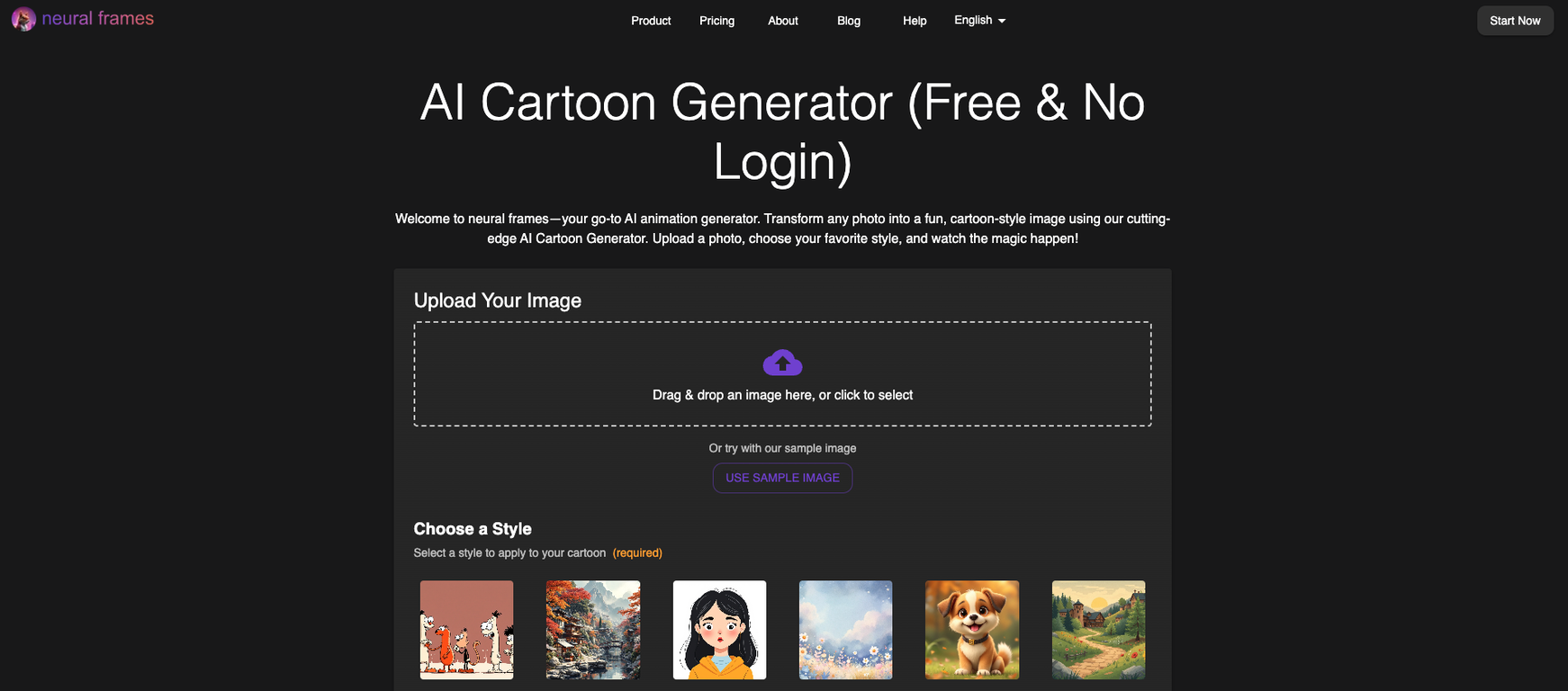 Neural Frames Cartoon Generator screenshot