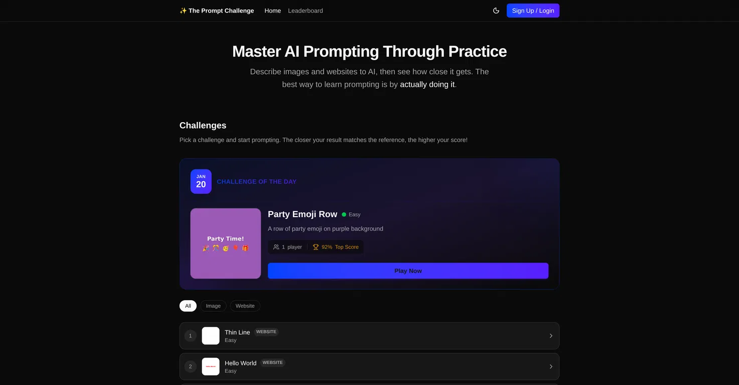 The Prompt Challenge screenshot