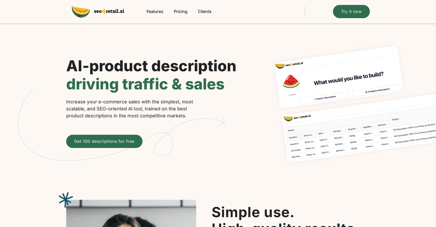 SEO4retail.ai screenshot