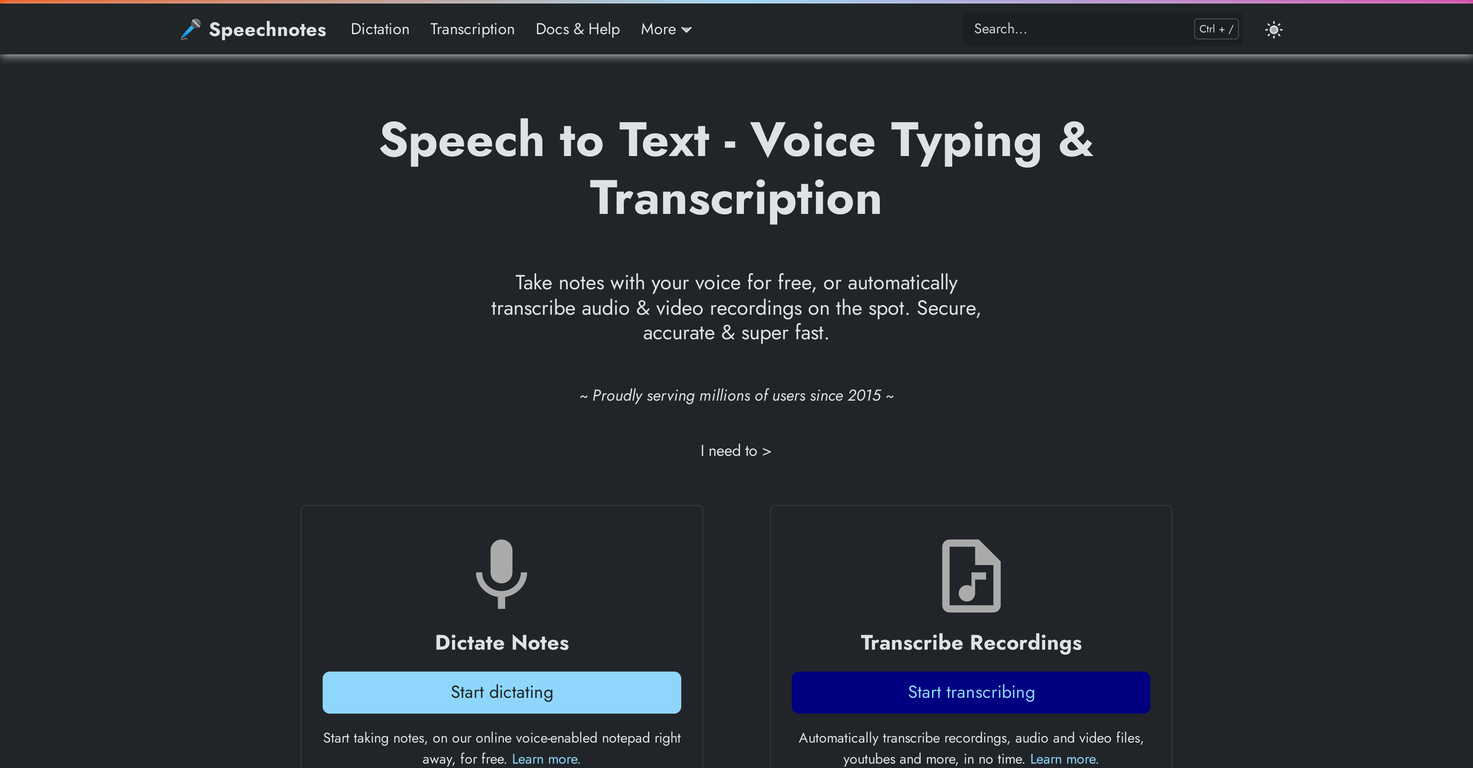 Speechnotes screenshot
