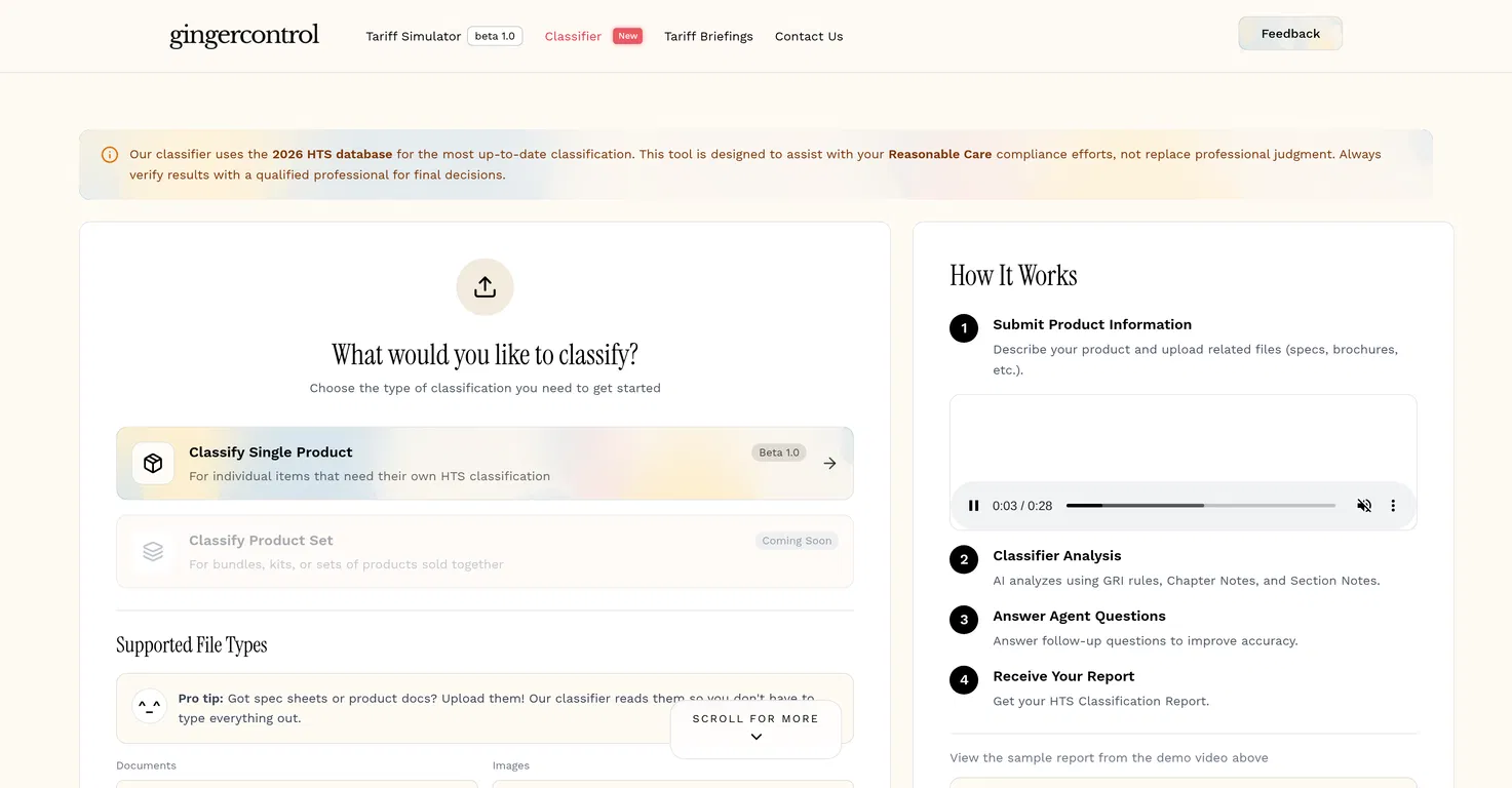 GingerControl - Classifier screenshot
