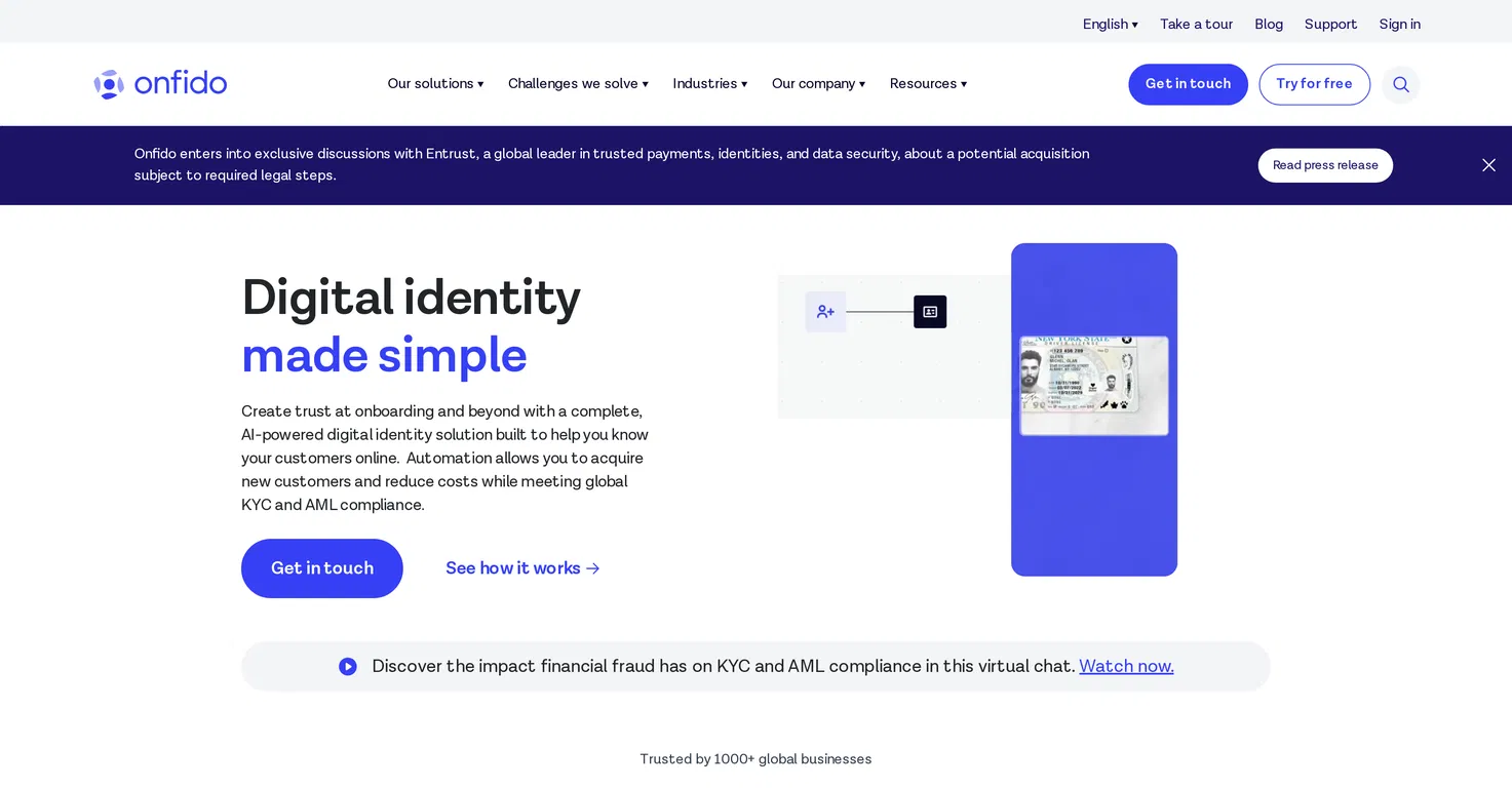 Onfido screenshot