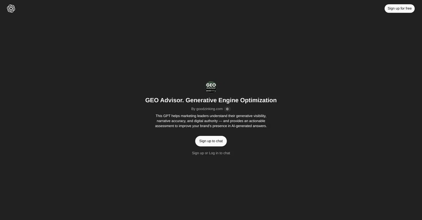 GEO Advisor screenshot