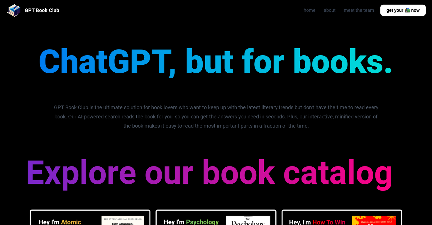 GPT Book Club screenshot