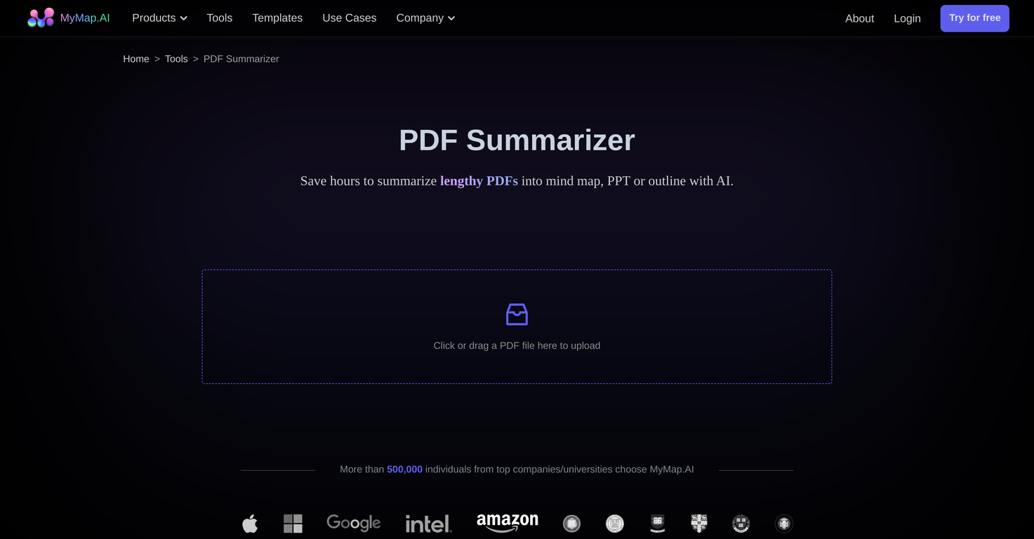 MyMap AI PDF Summarizer screenshot