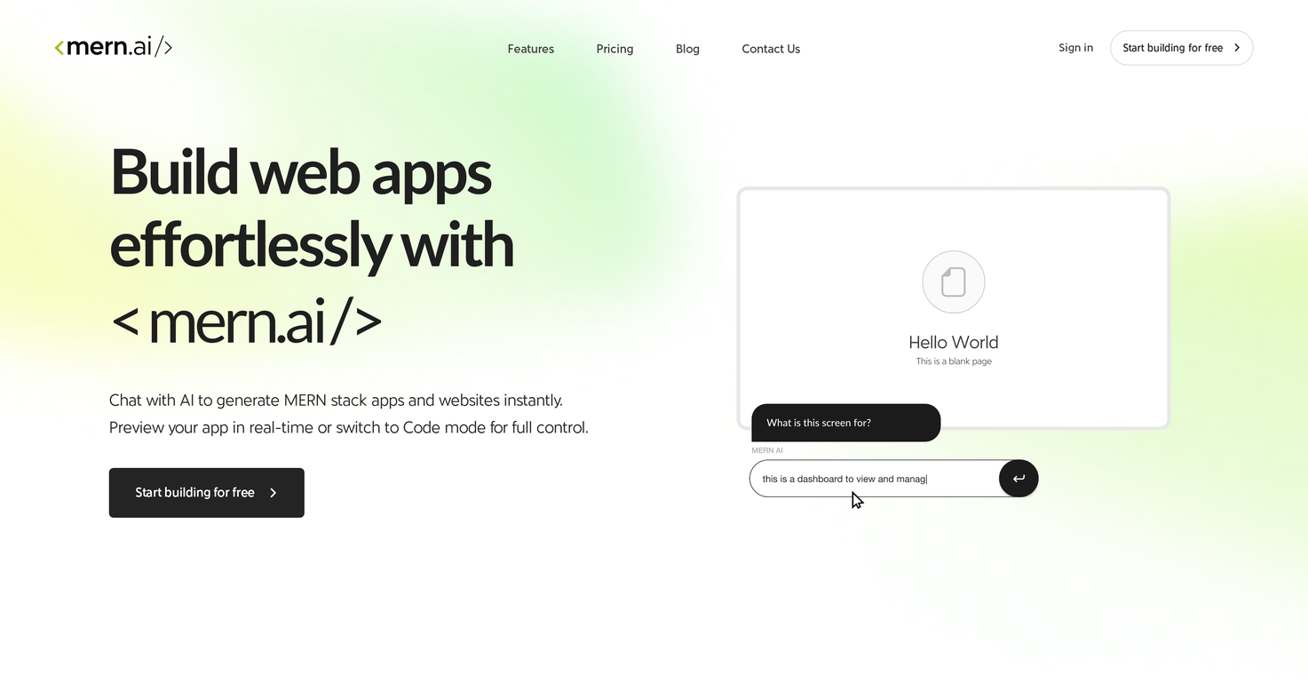 MERN.AI screenshot