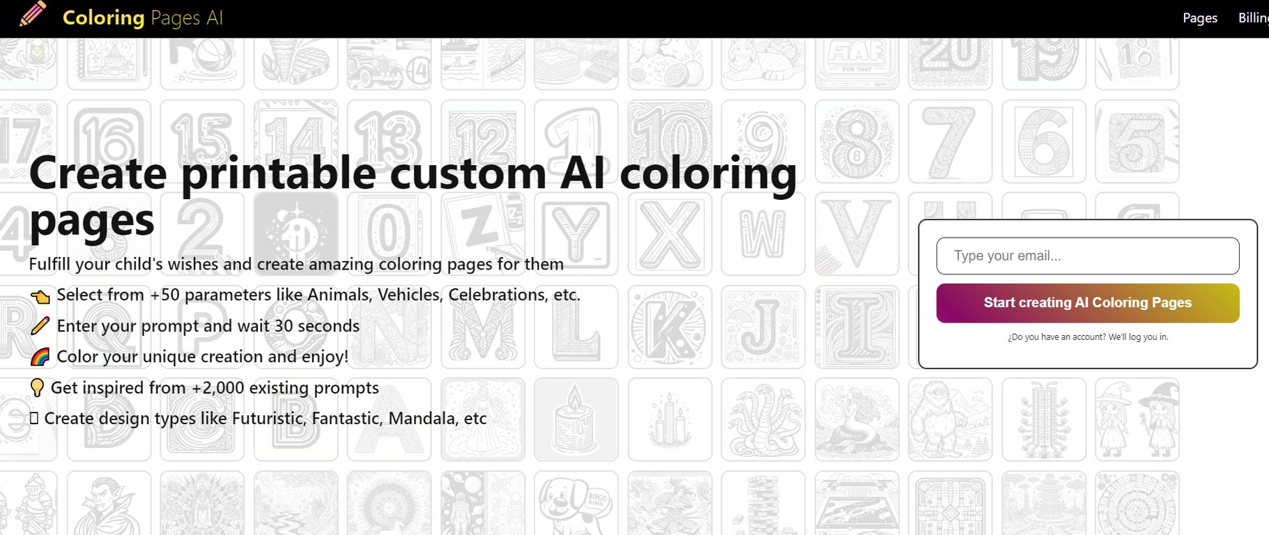 Coloring Pages AI screenshot