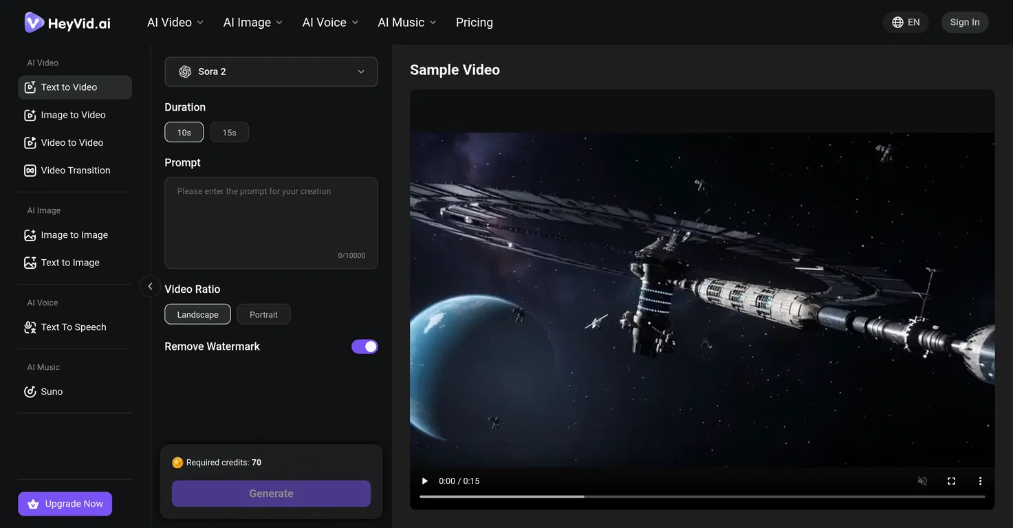 HeyVid AI screenshot