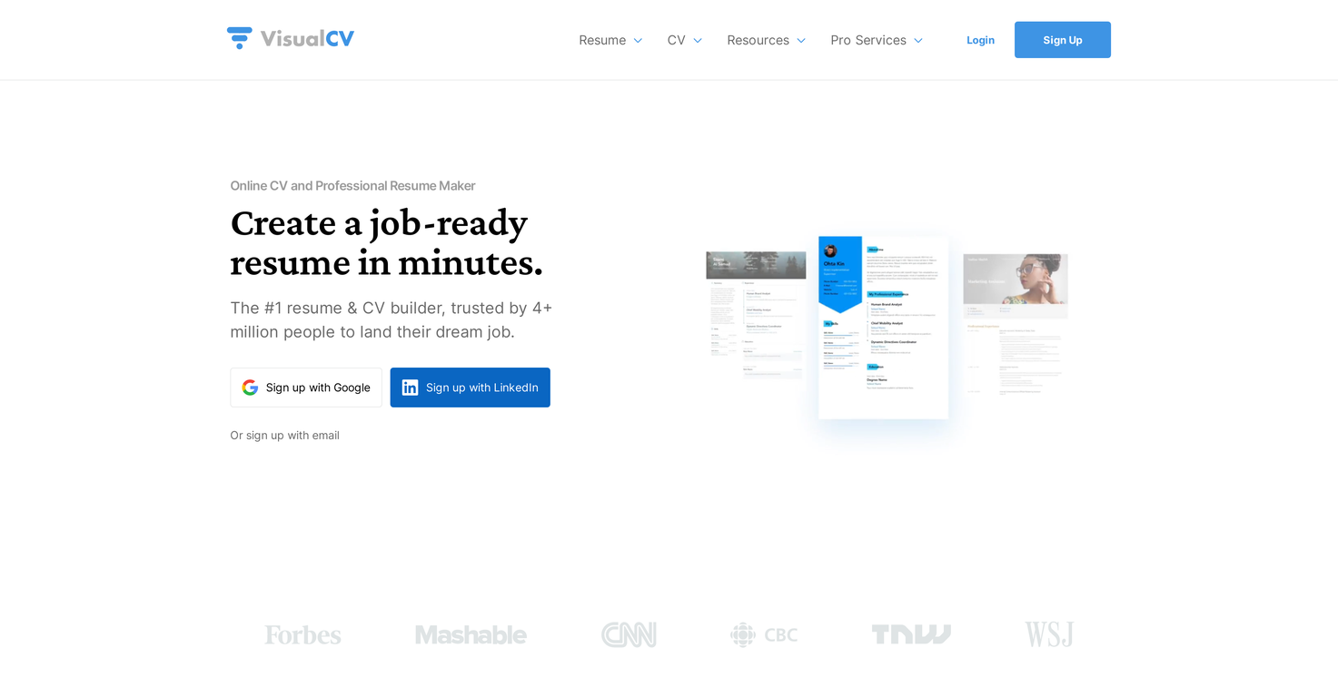 VisualCV screenshot