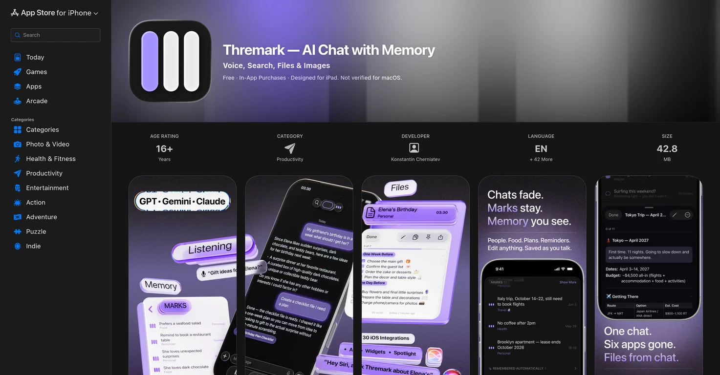 Thremark screenshot