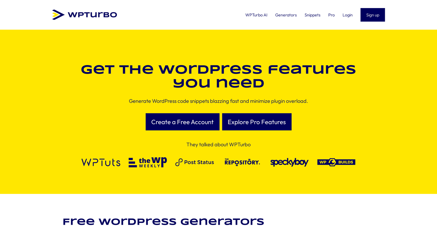 WPTurbo screenshot