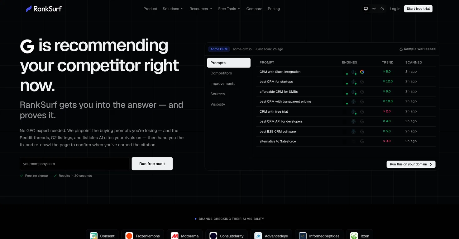 RankSurf screenshot