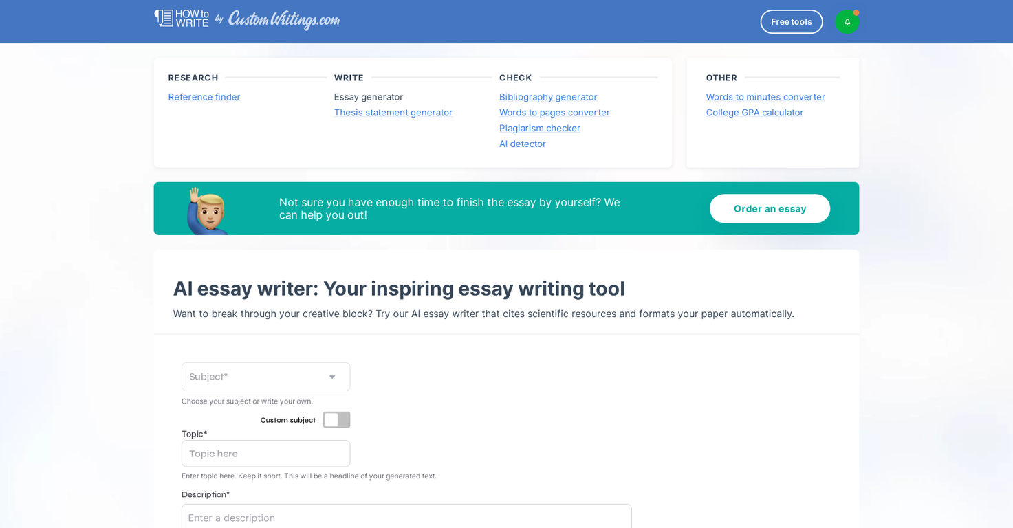 CustomWritings Essay screenshot