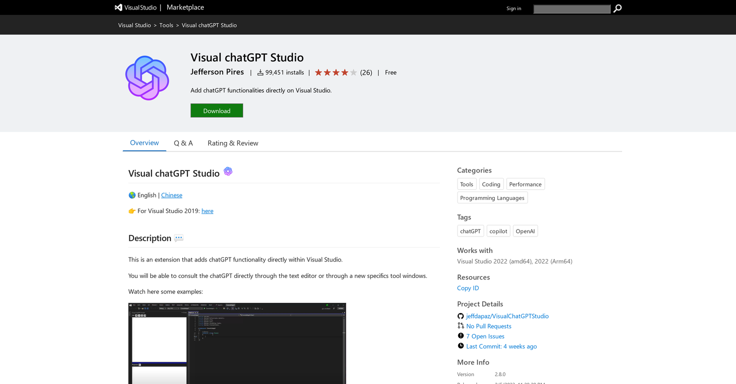 Visual chatGPT Studio screenshot