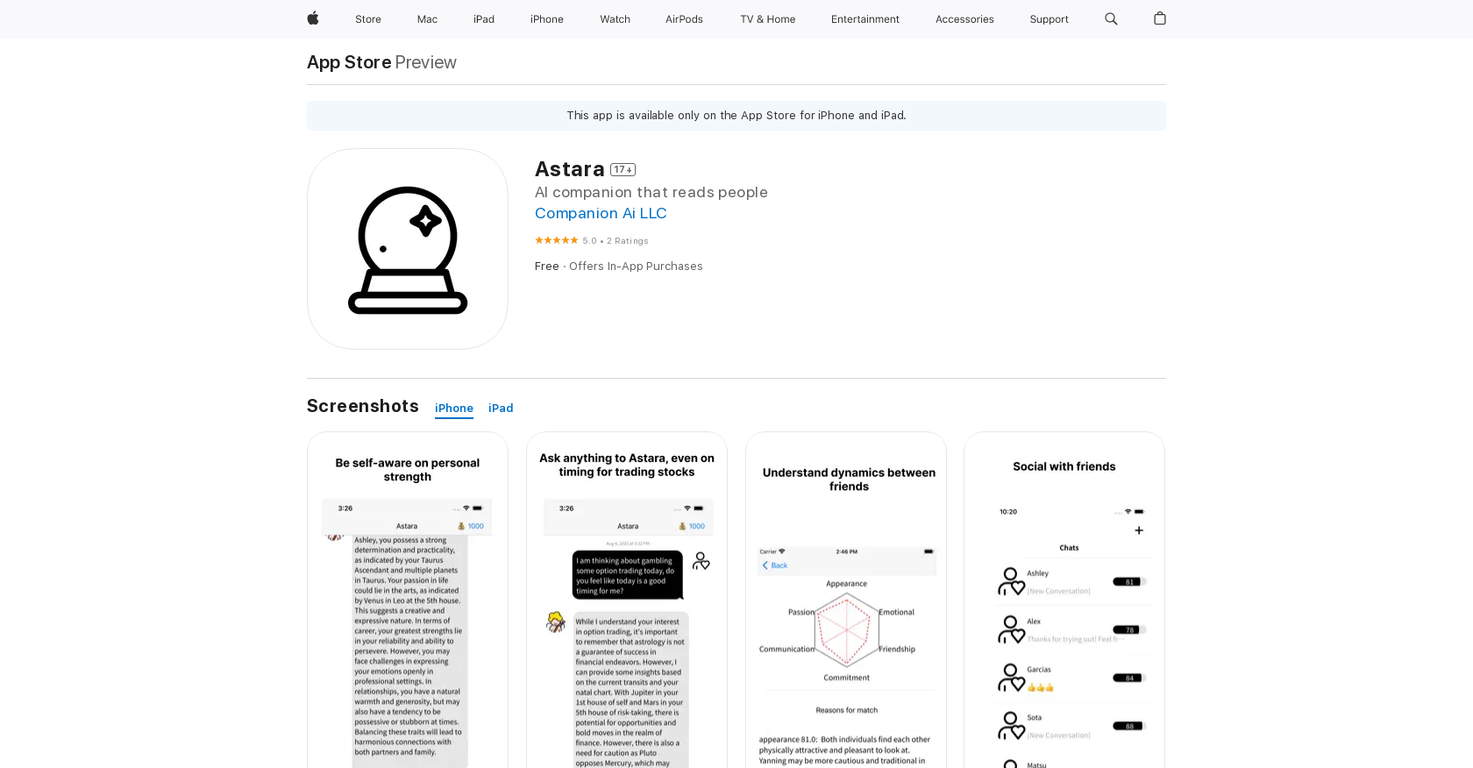 Astara screenshot