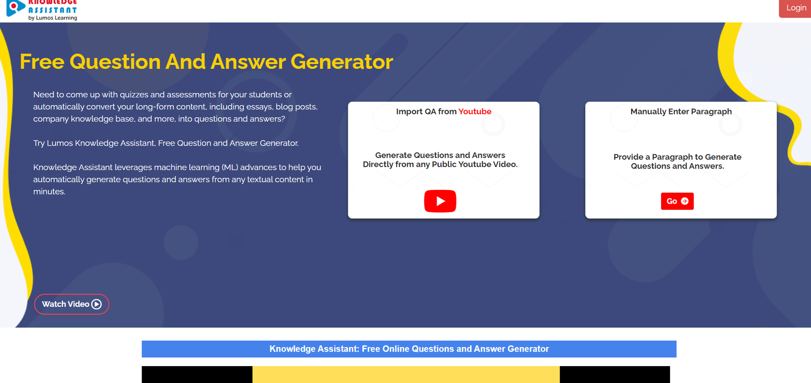 Lumos Learning's Q&A Generator screenshot