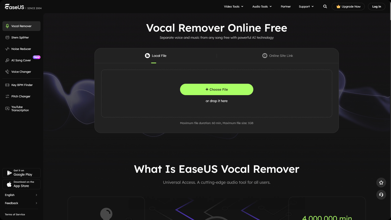 EaseUS Online Vocal Remover screenshot