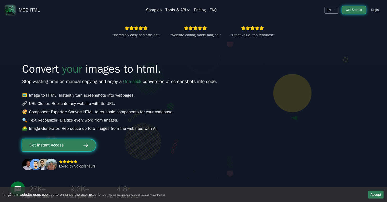 IMG2HTML screenshot