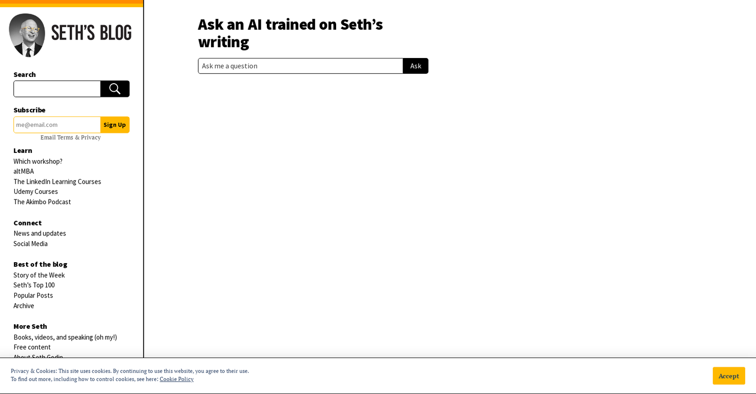 Seths Chatbot screenshot