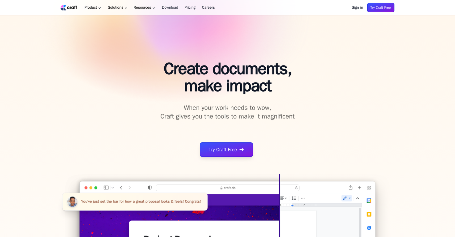 Craft screenshot