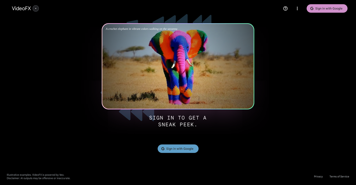 Google VideoFX screenshot